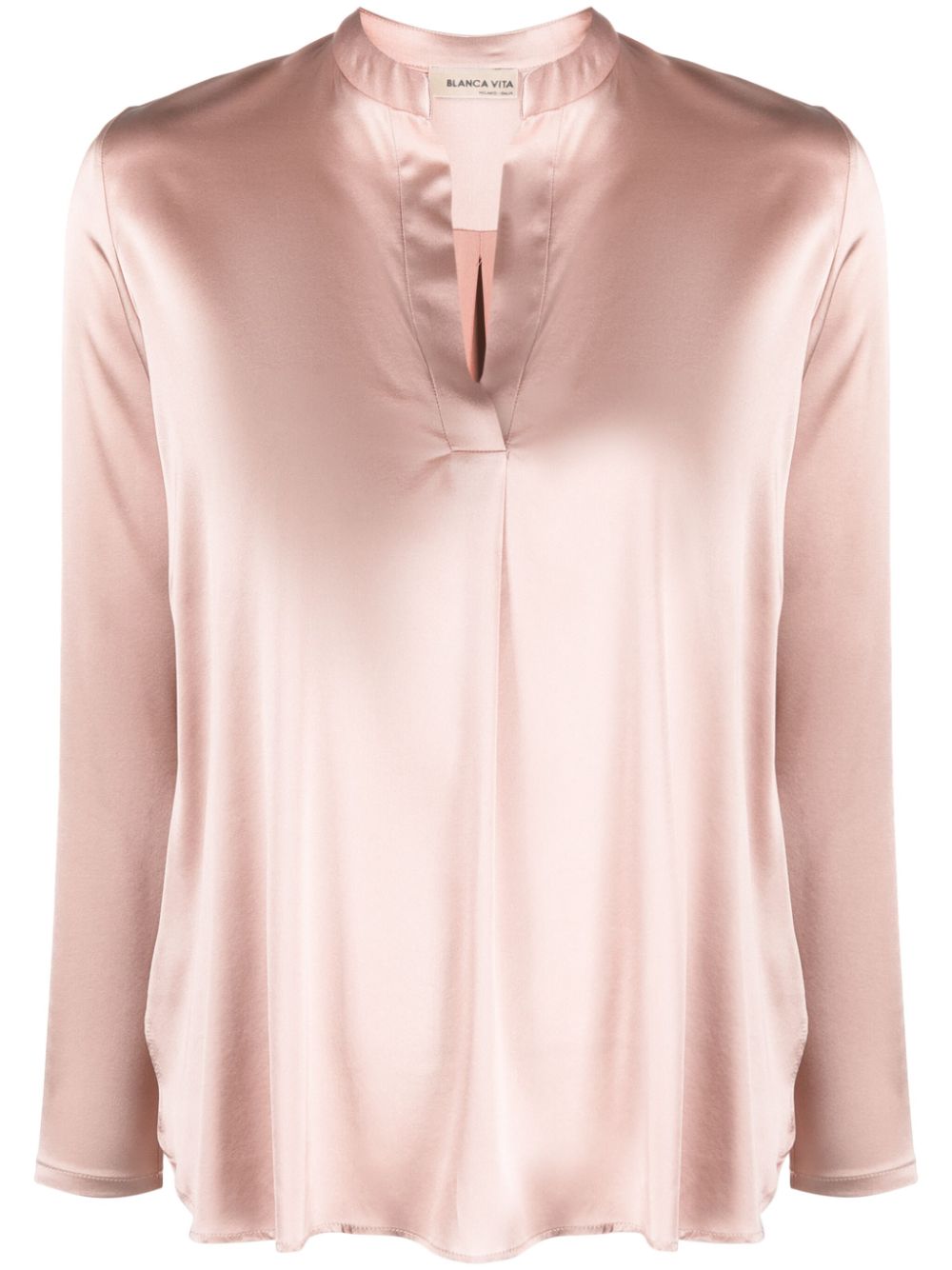 V-neck silk blouse - Neutrals