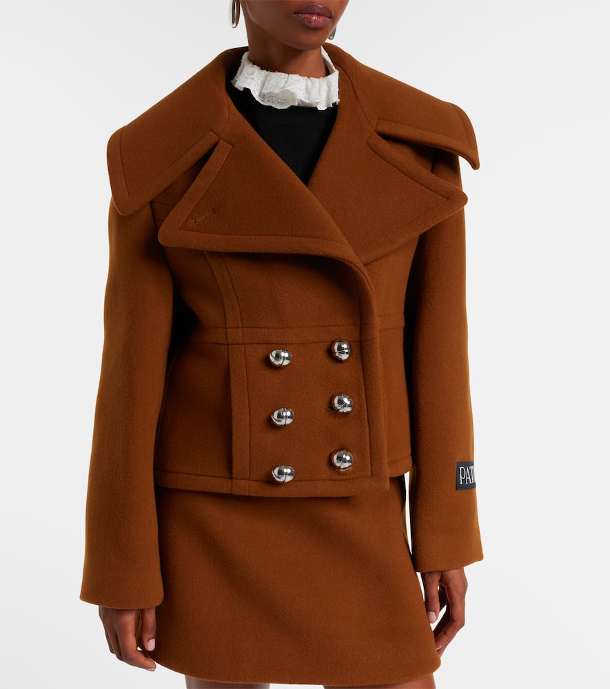 Cropped wool-blend jacket