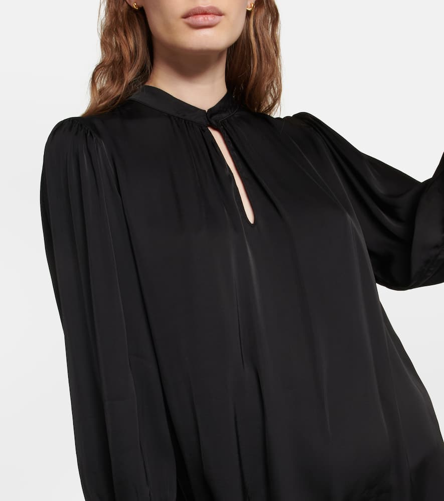 Evelyn satin shirt mini dress