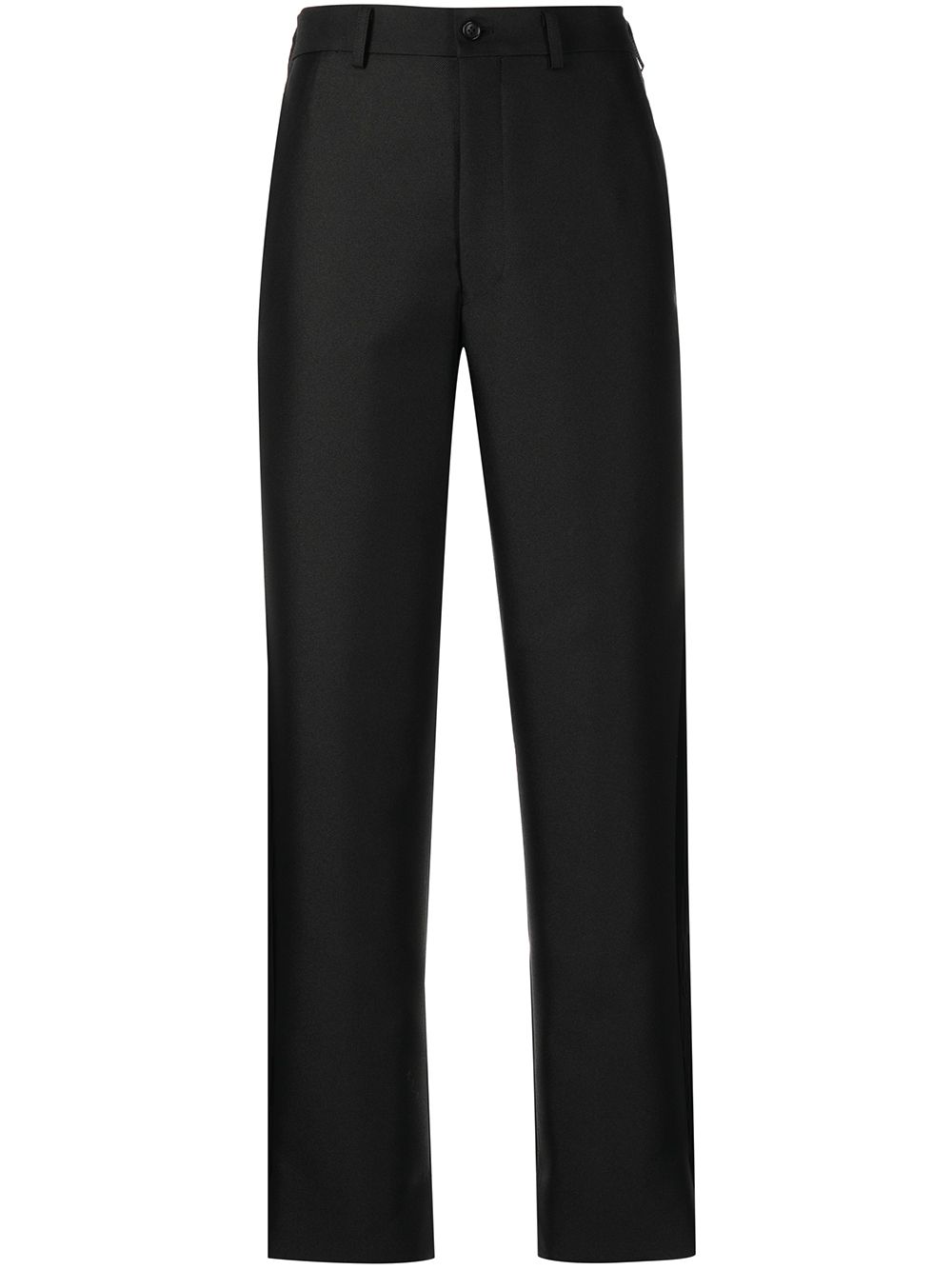 Fringed straight-leg tailored trousers - Black