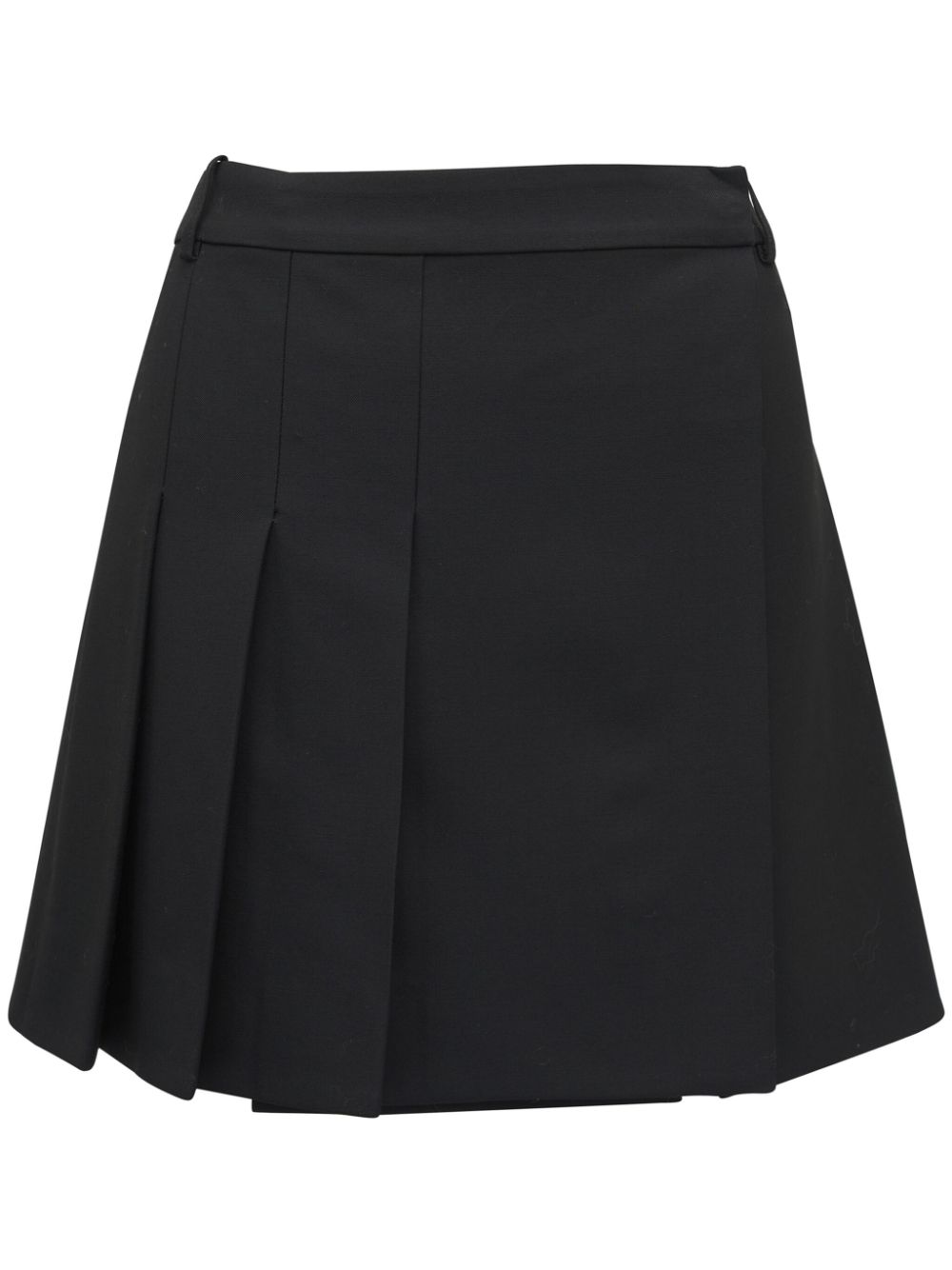 Pleated wool mini skirt - Black