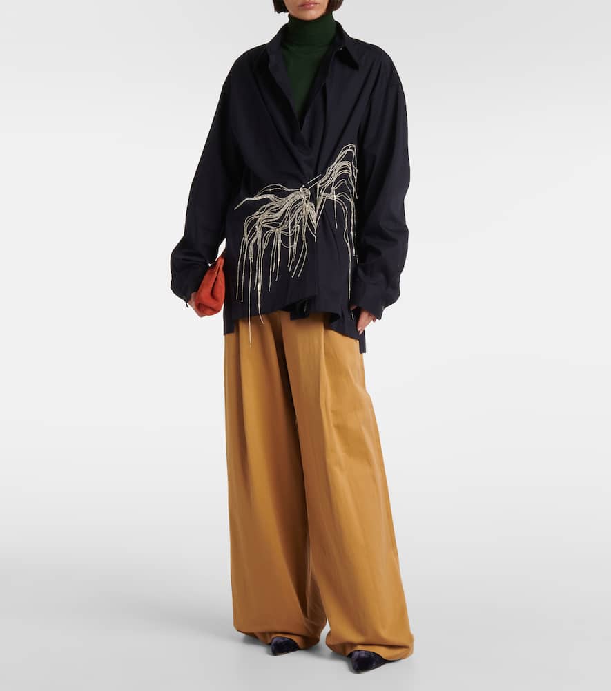 Cotton wide-leg pants