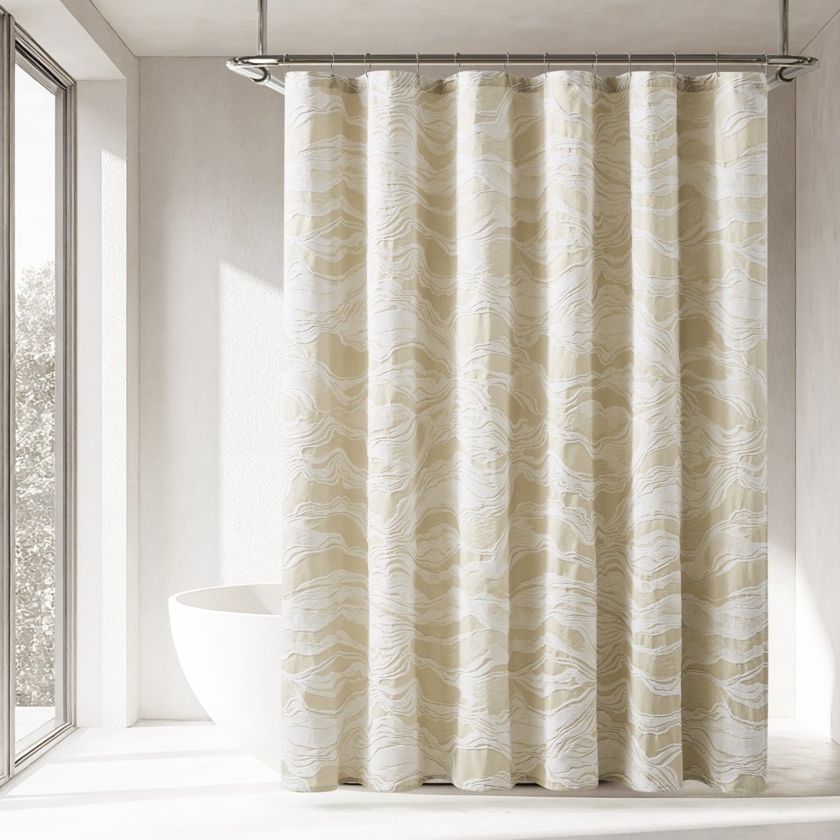 "Cascade Wave Shower Curtain
