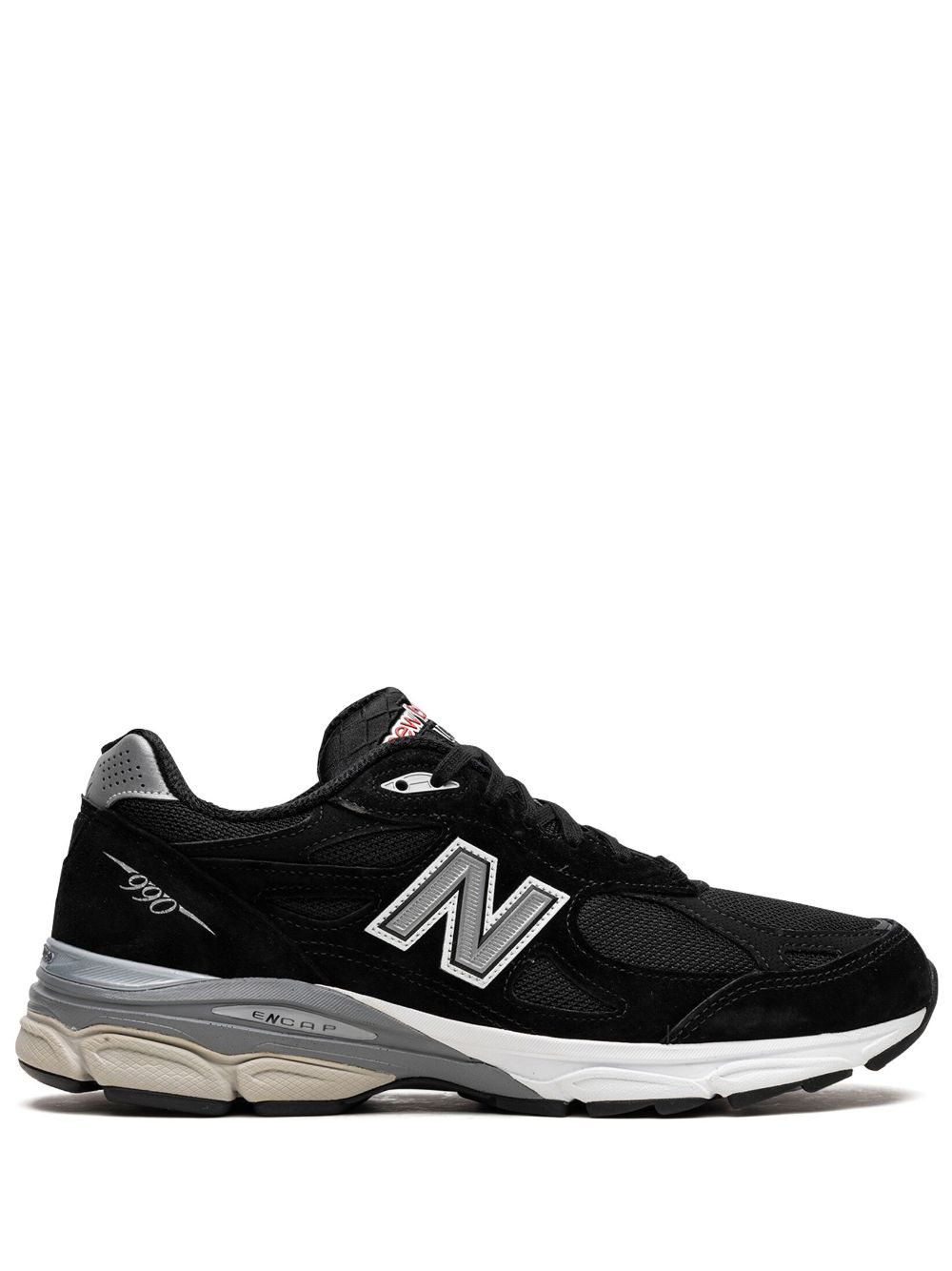 990v3 leather sneakers - Black