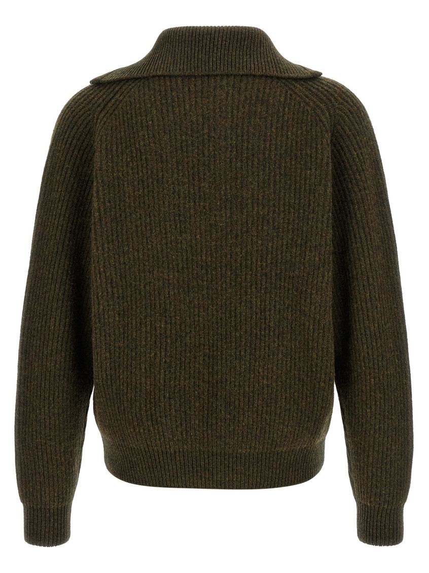 Jil Sander - high collar half zip knit sweater