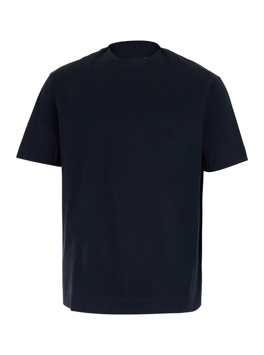 Embroidered Logo Cotton T-Shirt — Navy