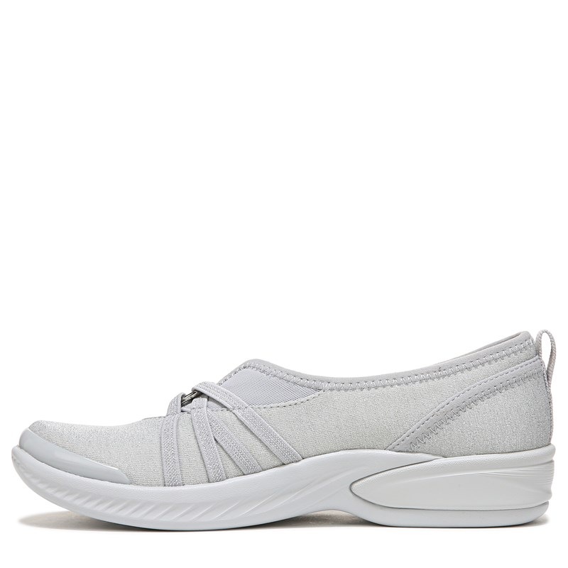 Women's Niche Slip On Shoes (Silver Shimmer Fabric)