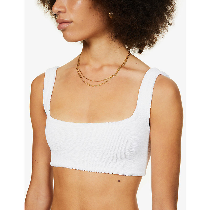 Womens White Xandra Crinkled Bikini set 