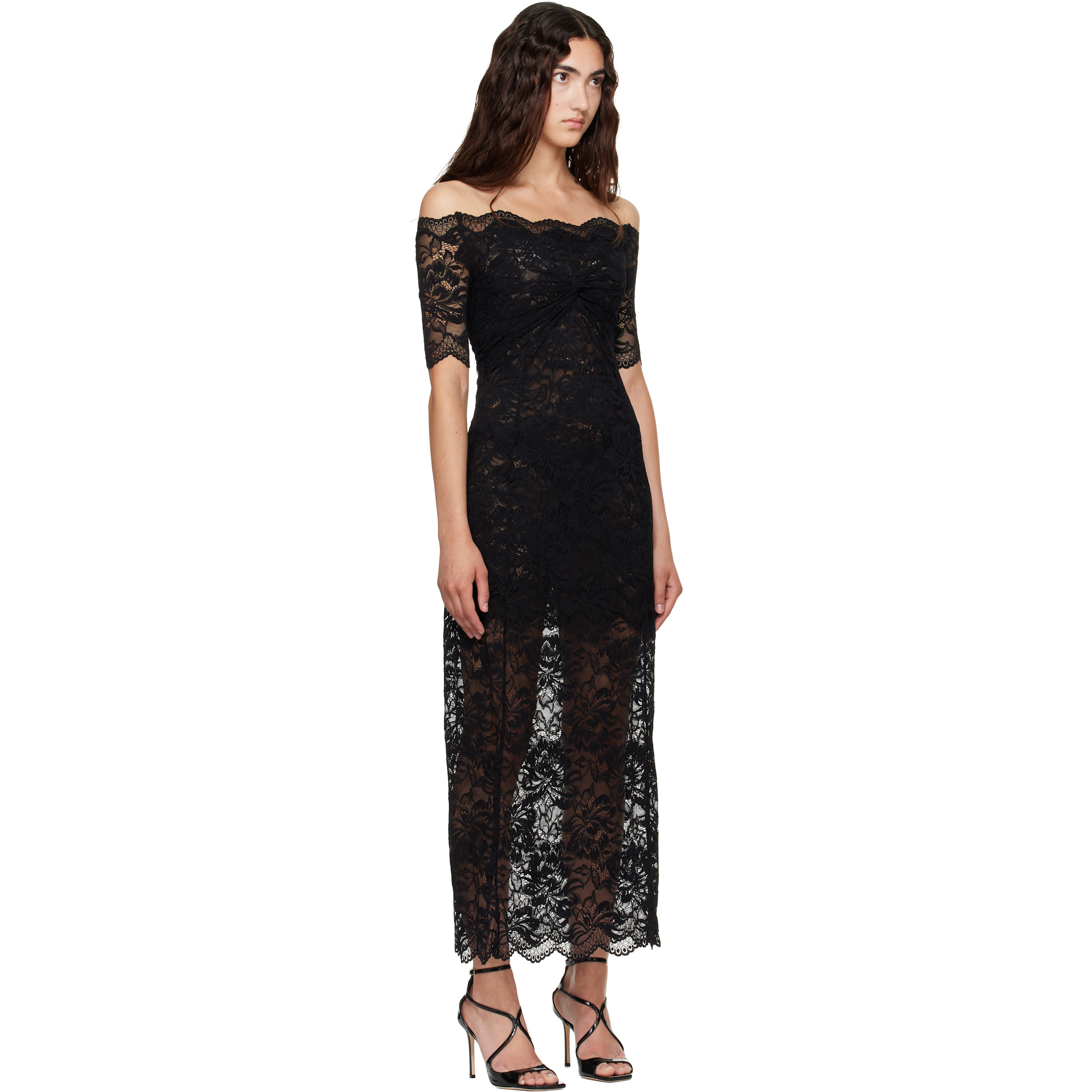 Purple Layered Lace Midi Dress