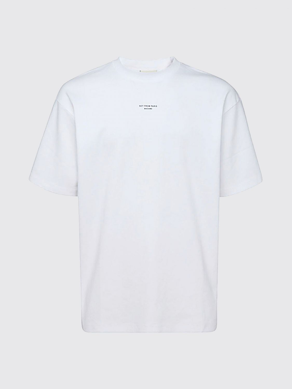 Cotton T-shirt with Contrasting Logo and Dropped Shoulders
