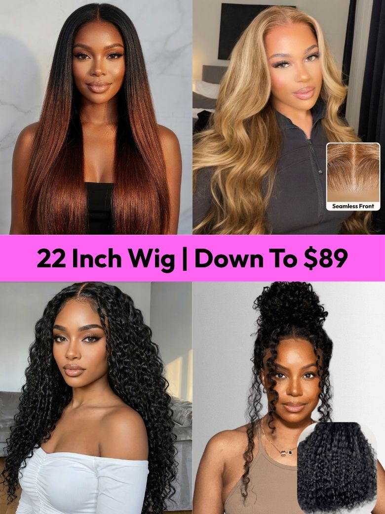 22"=$89 | All 24 Inch & 22 Inch 100% Human Hair Wigs Collection Blowout Sale