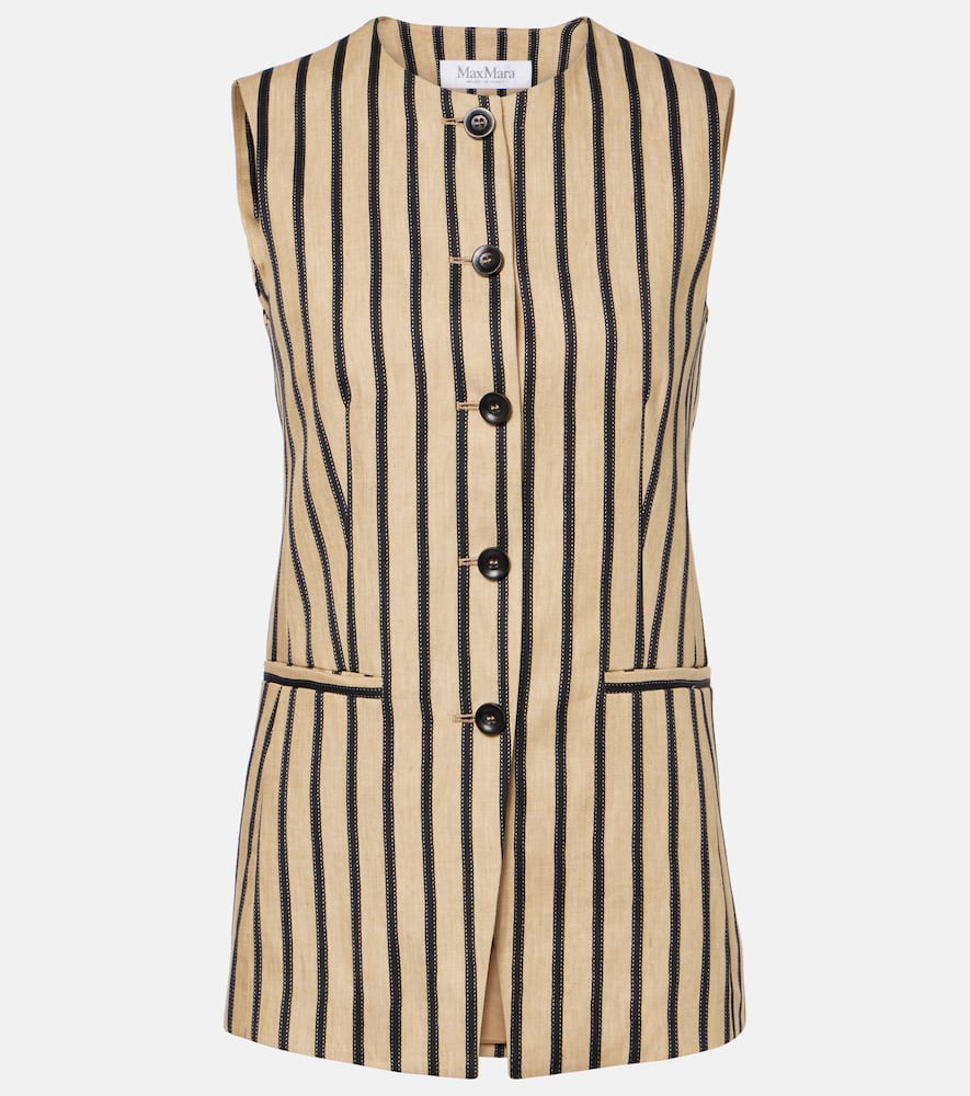 Rodeo striped linen and cotton-blend top