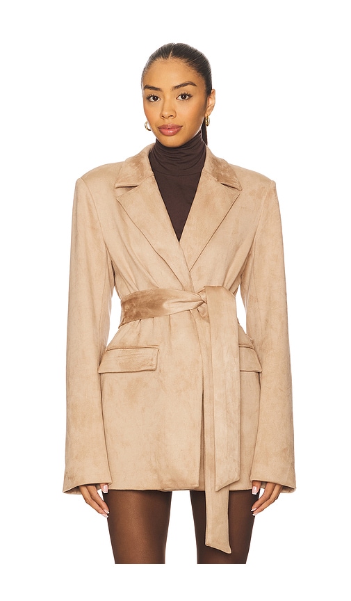 Lovers and Friends Eva Faux Suede Jacket in Tan. - L also in XS, S