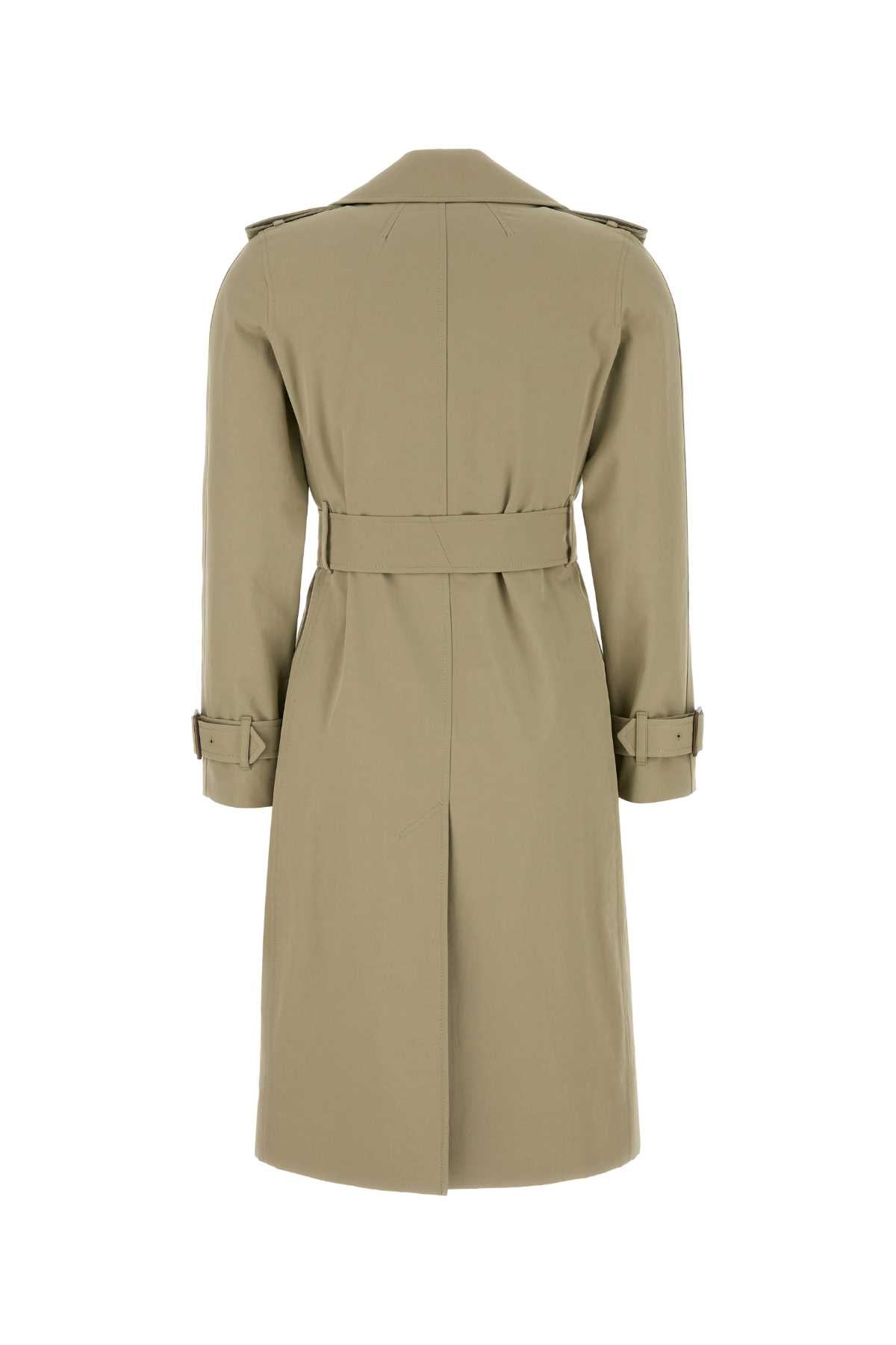 Burberry Sage Green Gabardine Trench Coat