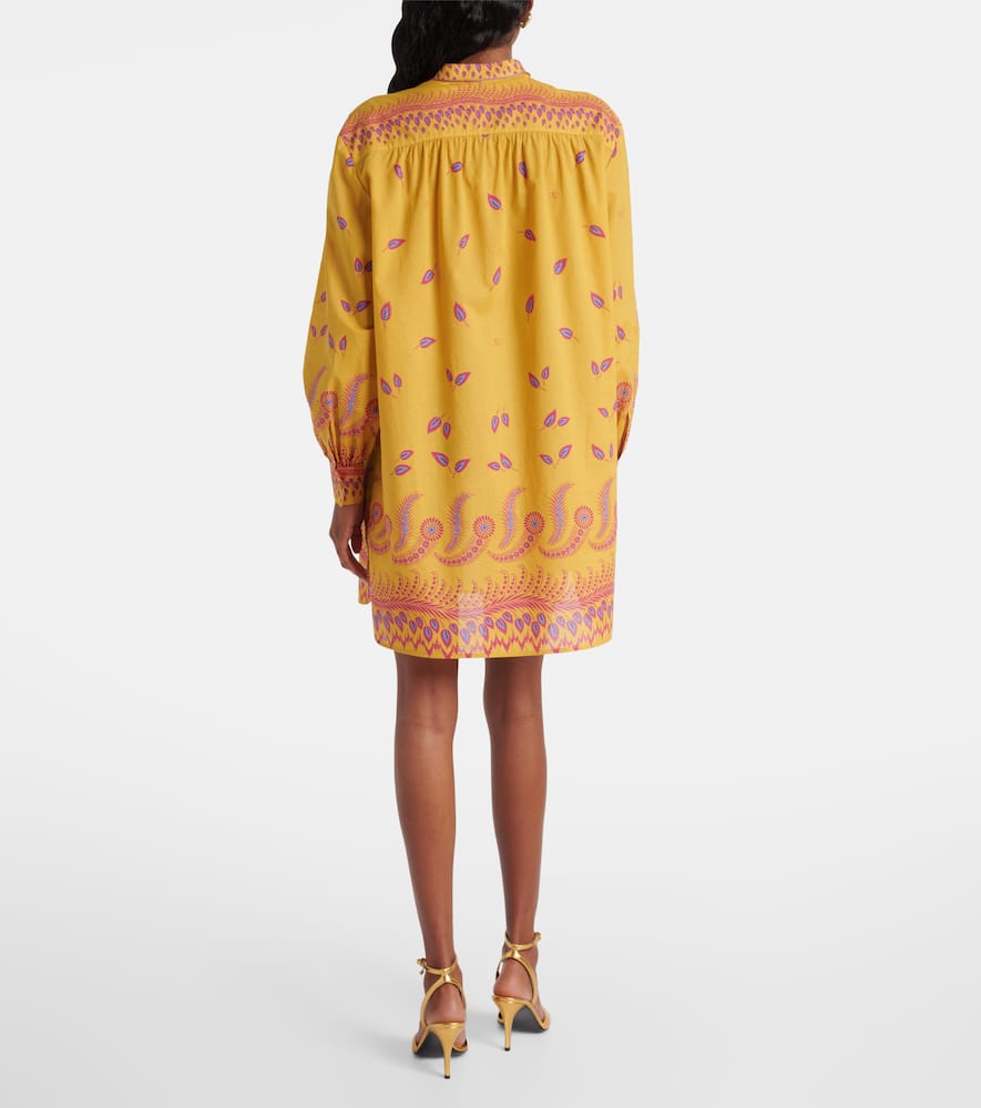 Printed cotton muslin shirt dress