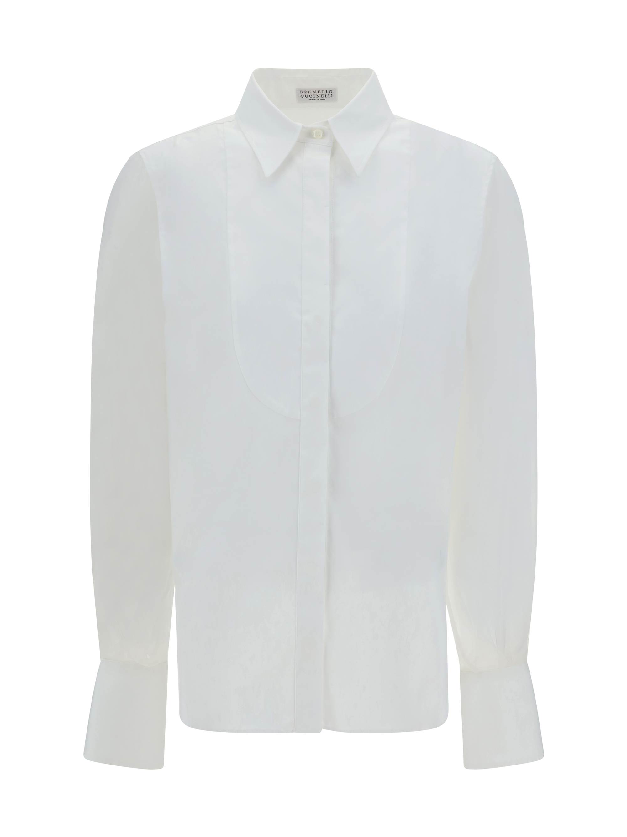 Monili-embellished long-sleeve shirt - White