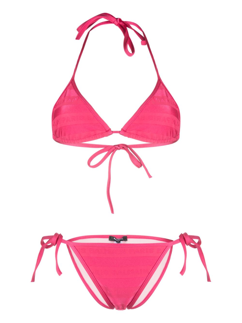 Logo-print triangle-cup bikini - Pink