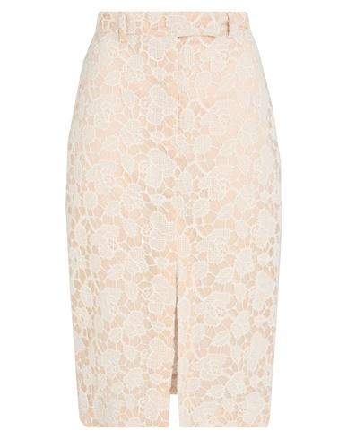 Woman Midi skirt Cream Size 4 Acrylic, Wool, Polyamide