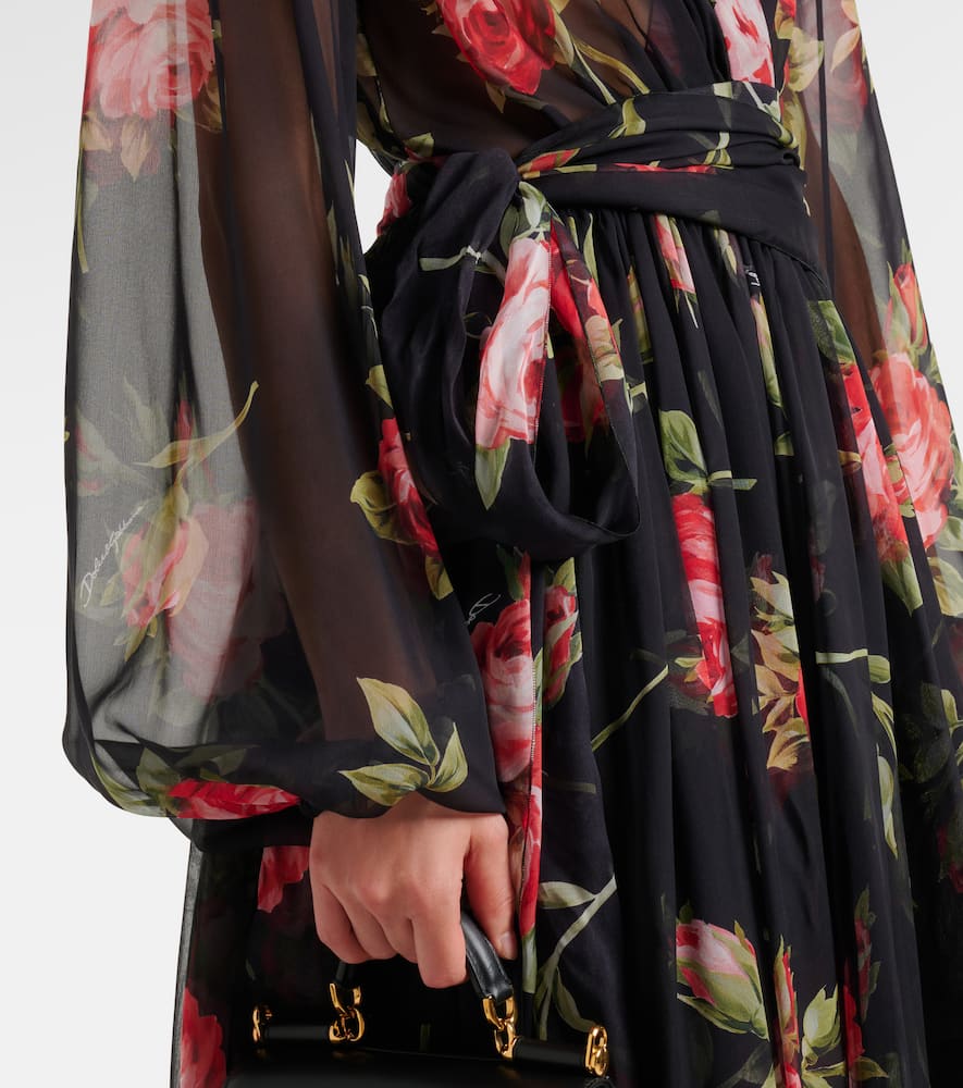 Floral silk midi dress
