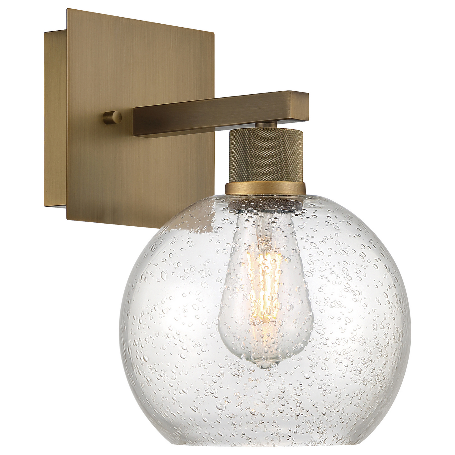 Antique Brushed Brass LED Wall Sconce from the Port Nine Burgundy Collection