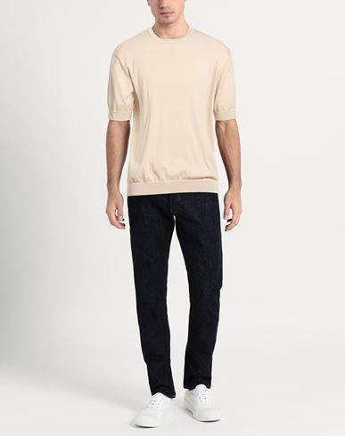 Man Sweater Beige Size 36 Cotton
