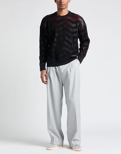 Man Sweater Black Size L Cotton, Polypropylene