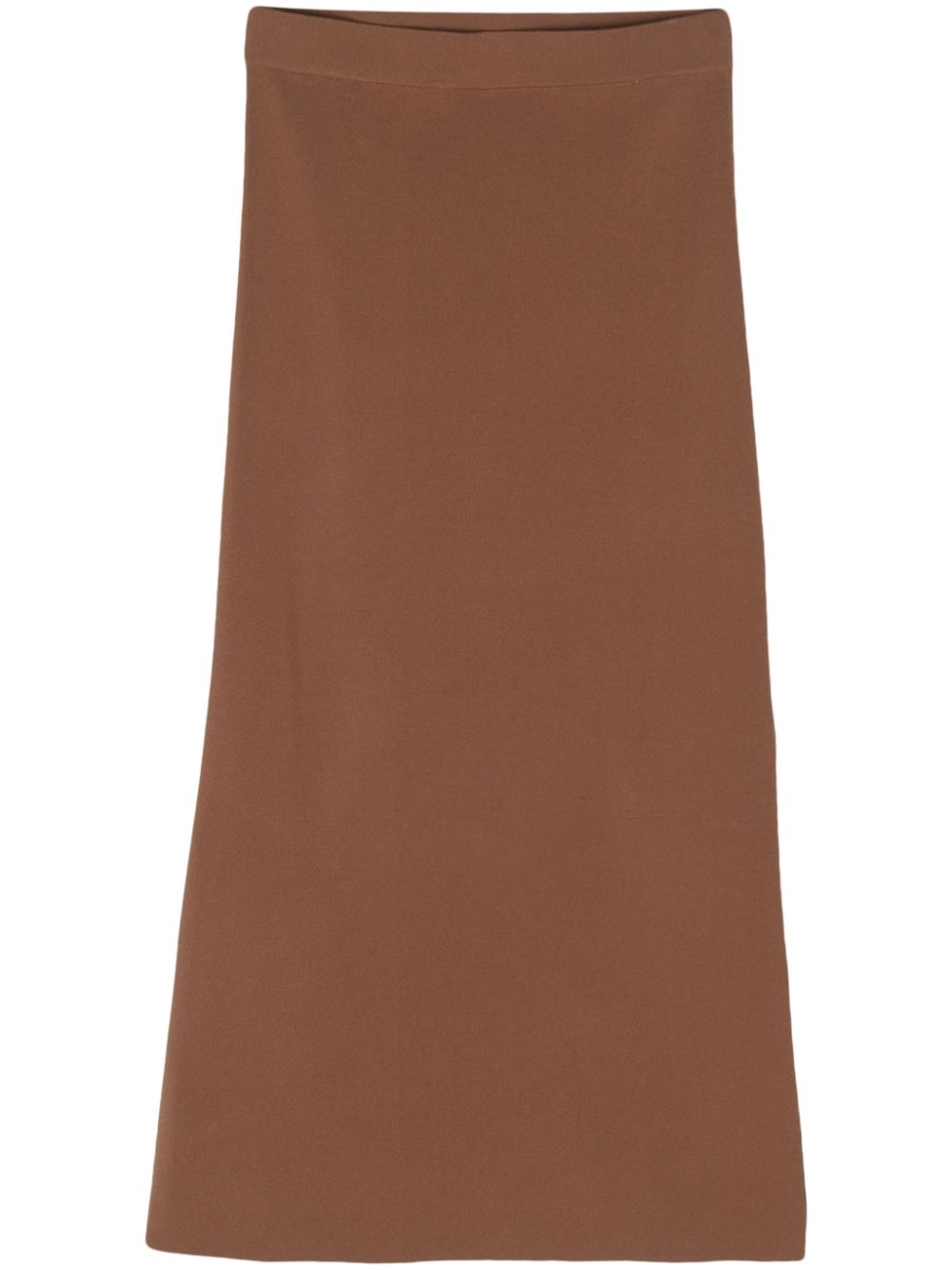 Side-slit knitted skirt - Brown