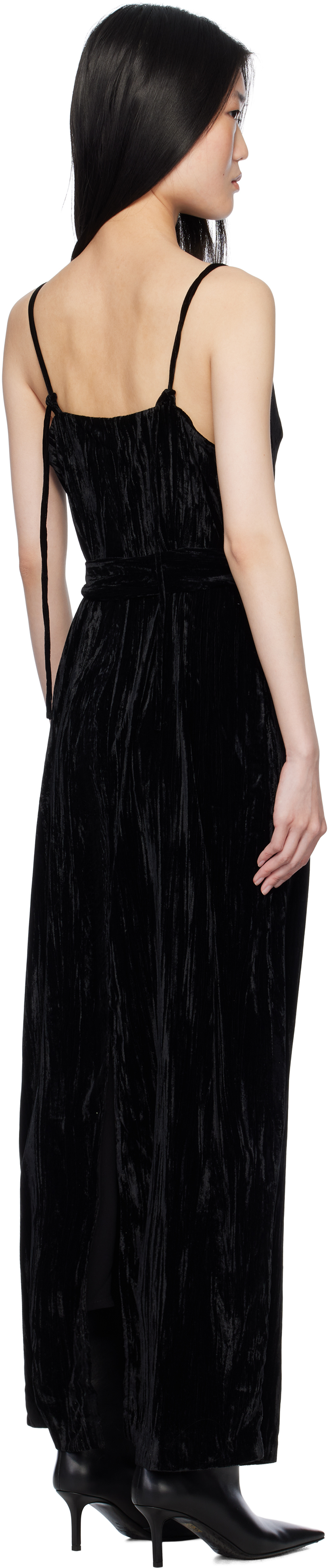 Holzweiler Black Cygnet Velvet Maxi Dress