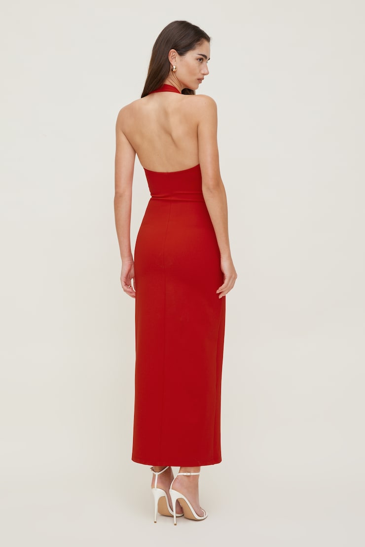 Miya Ponte Maxi Dress - Red - Women Clothing