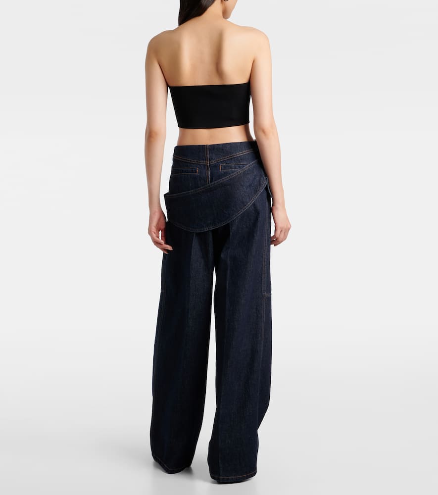 Runway low-rise wide-leg jeans