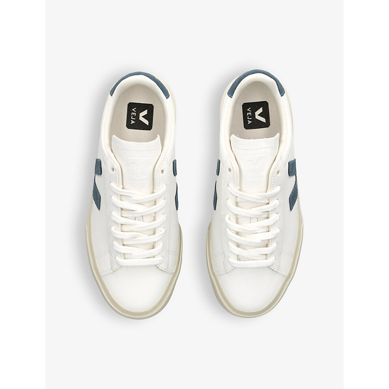 Womens White/navy Women’s Campo Leather and Suede Low-top Trainers