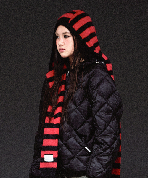 HOODED MUFFLER RED