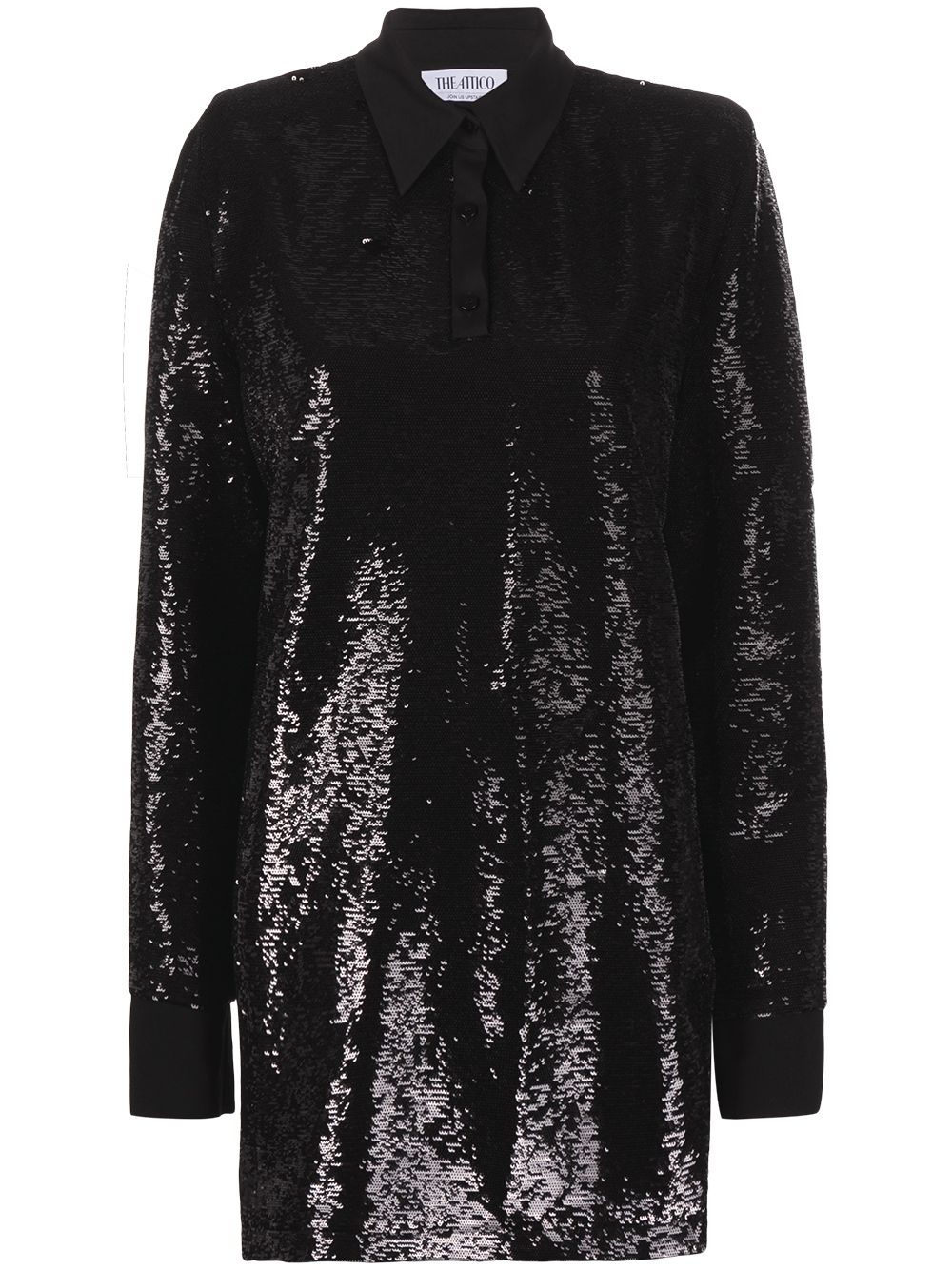 Sequin-embellished mini dress - Black