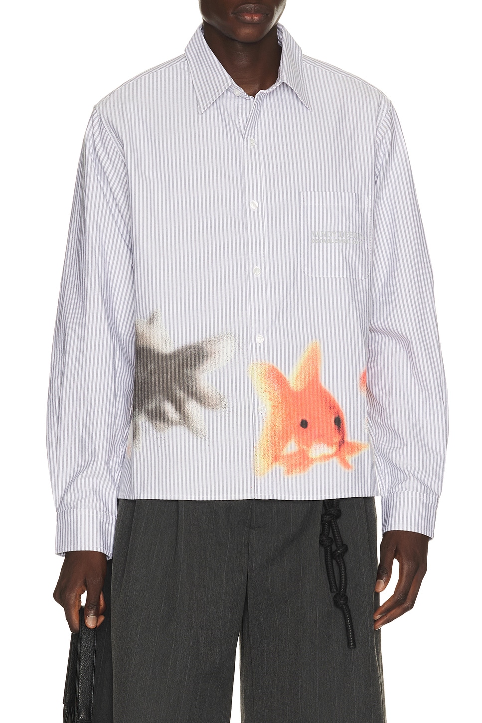 VANDYTHEPINK Goldfish Button Down Shirt in Grey - Grey. XS also in