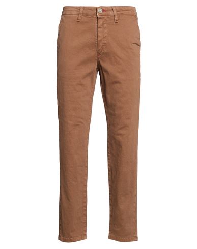 Man Pants Light brown Size 26 Cotton, Elastane