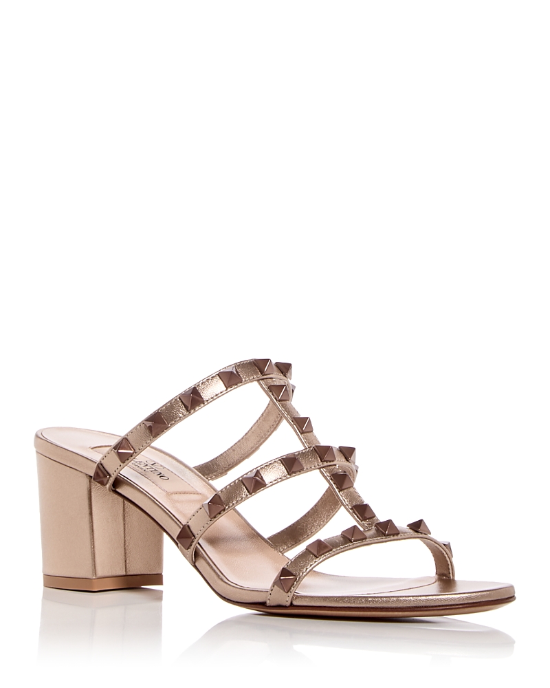Women's Rockstud Block Heel Slide Sandals