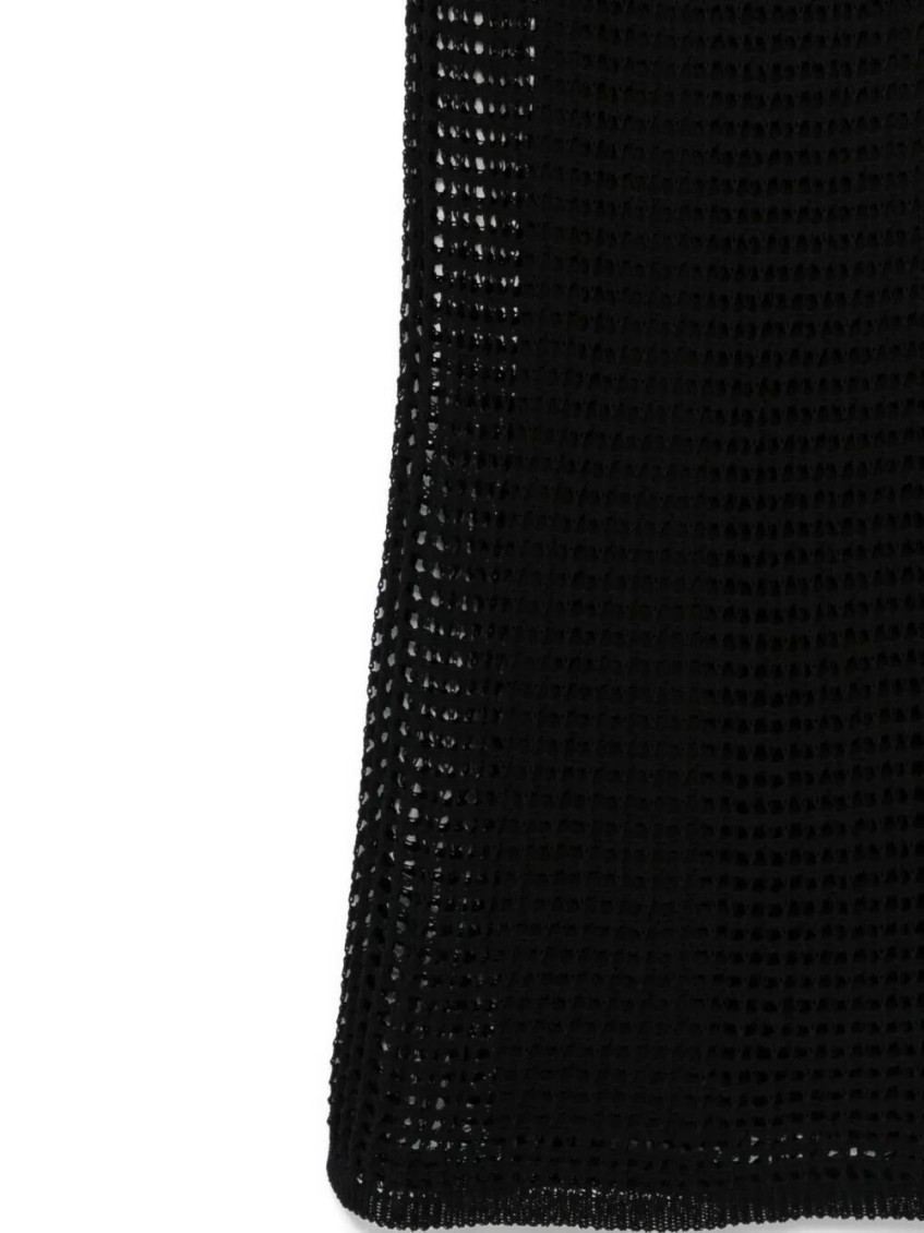 Black Crew Neck Knitted Midi Dress