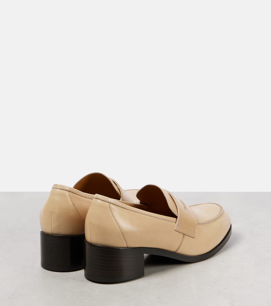 The Row Vera leather loafer pumps