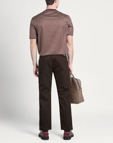 Man Pants Dark brown Size 34 Cotton, Elastane