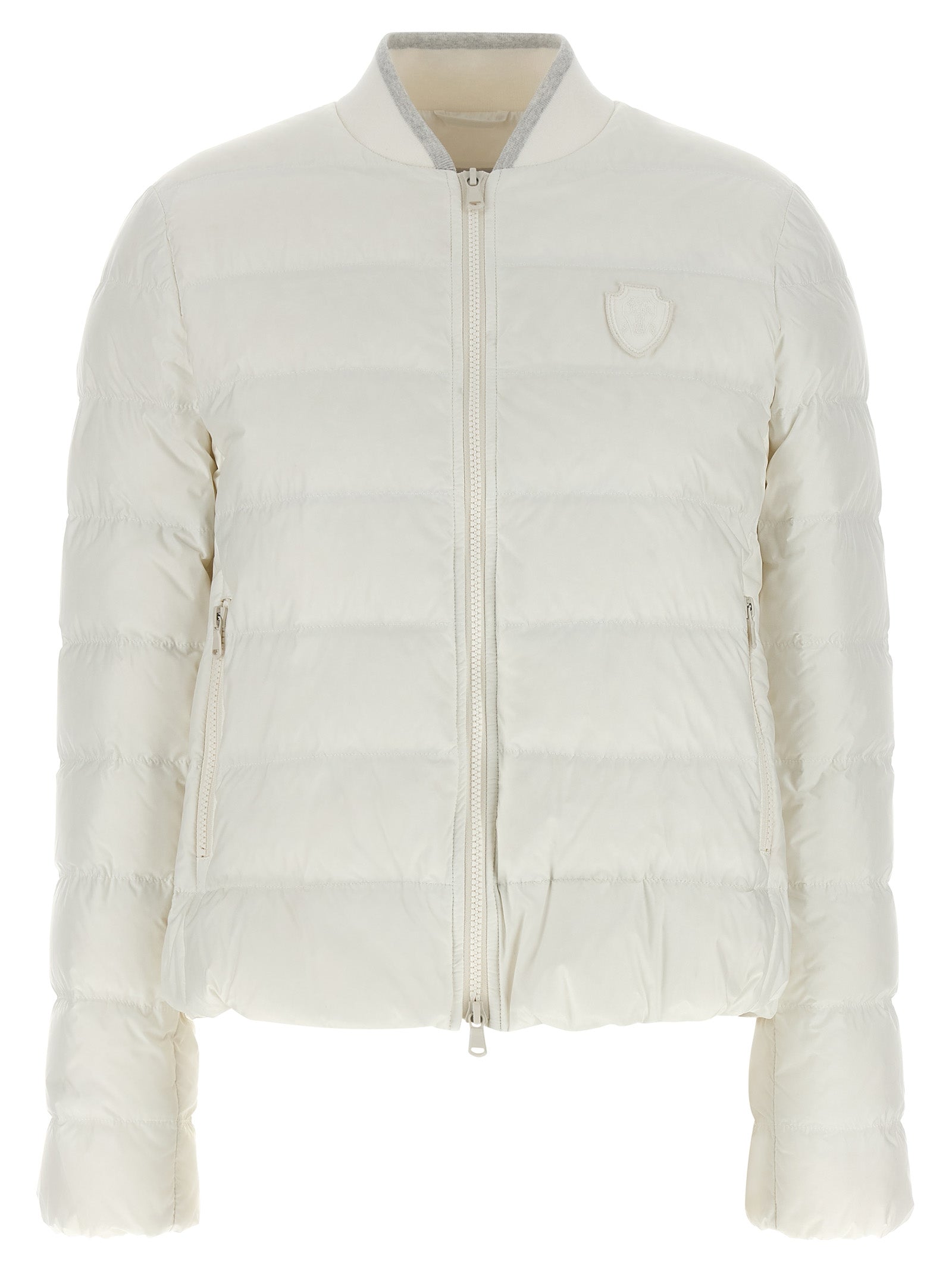 Quilted Water-Repellent Down Jacket — White