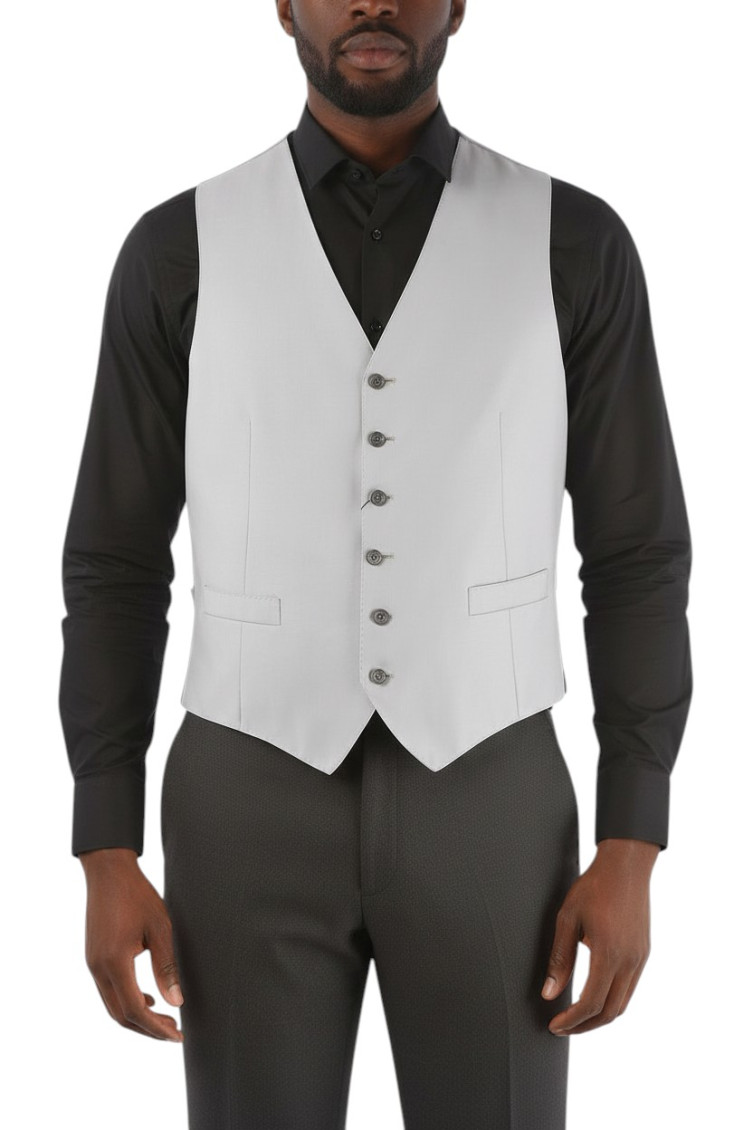 Grey V Neck Waistcoat