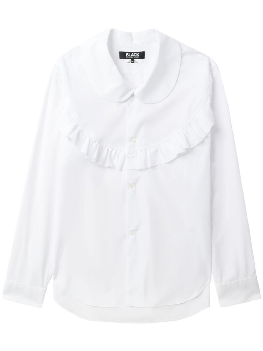 Ruffle-trimmed cotton shirt - White