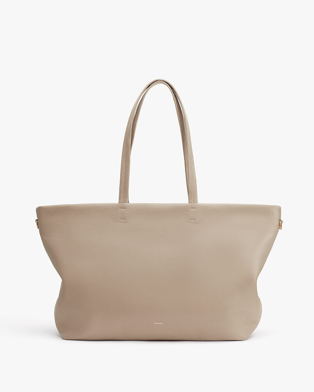 Easy Zipper Tote Bag in Italian Pebbled Leather, Beige | Women's Work & Travel Totes