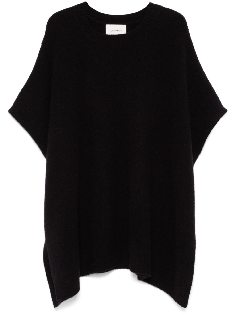 Crew-neck knitted top - Black