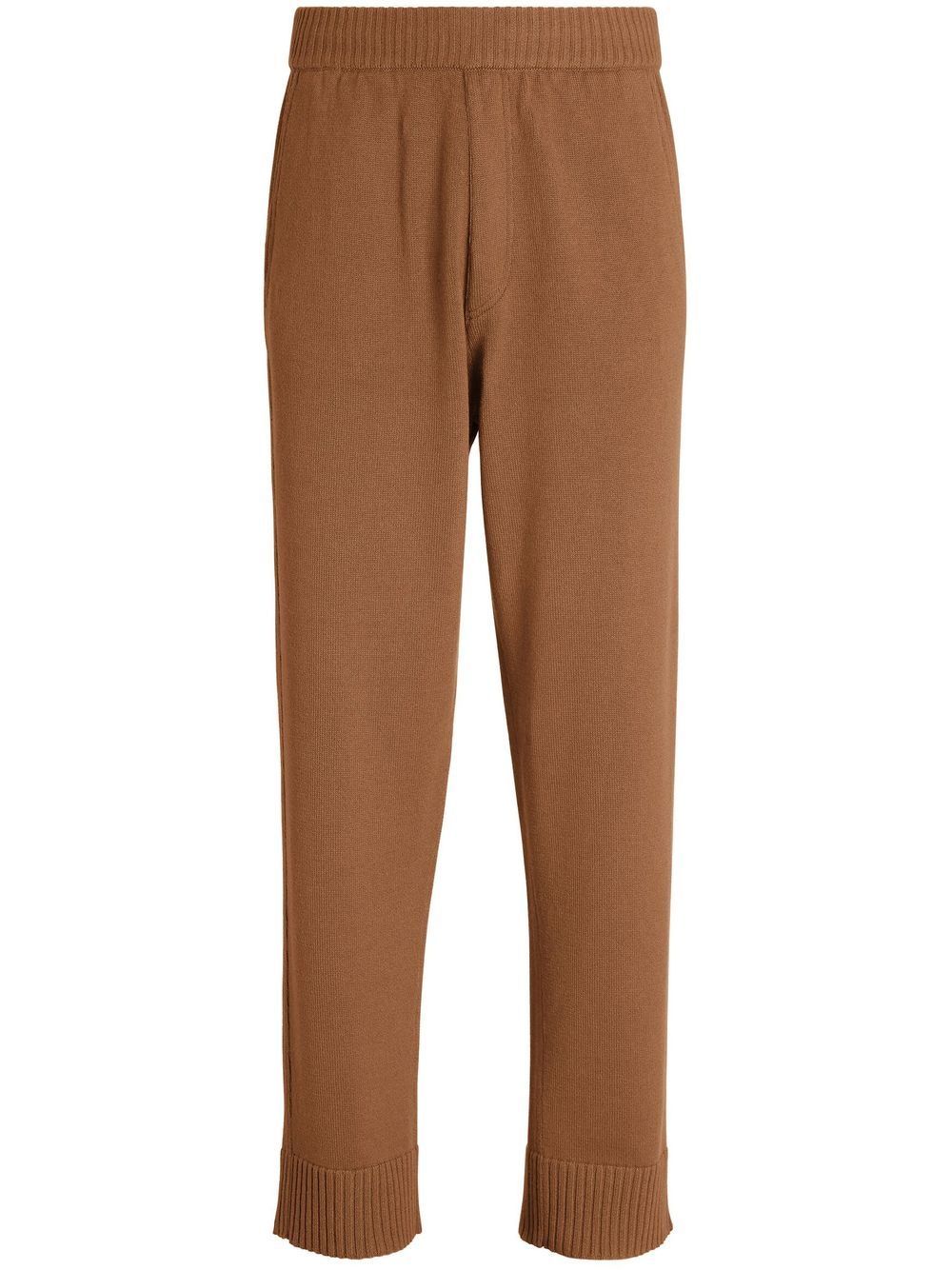 Straight-leg knit trousers - White