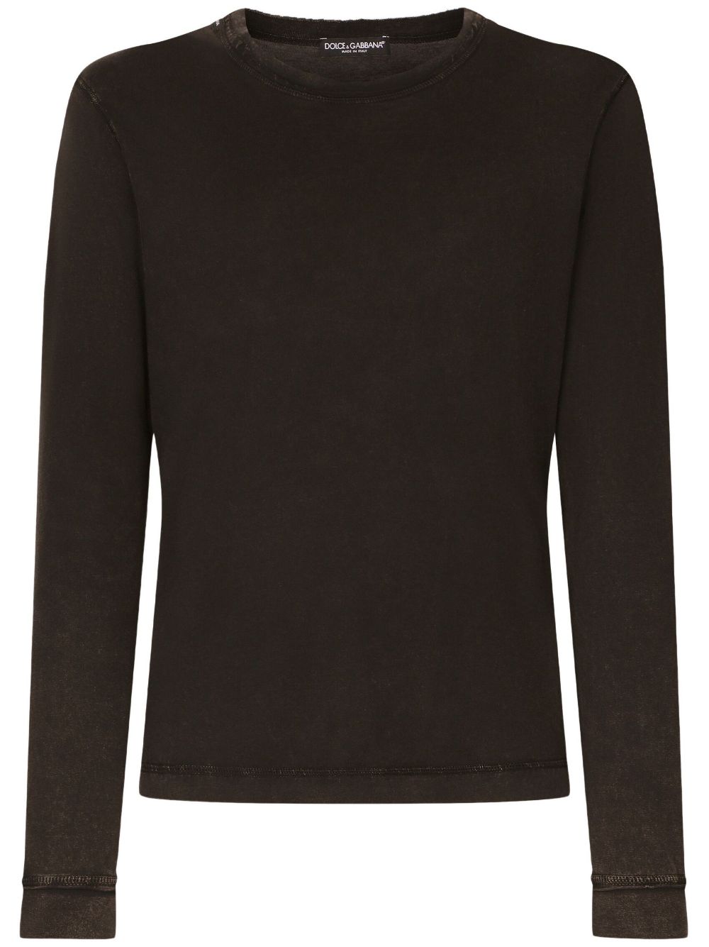 Crew-neck cotton sweatshirt - Black