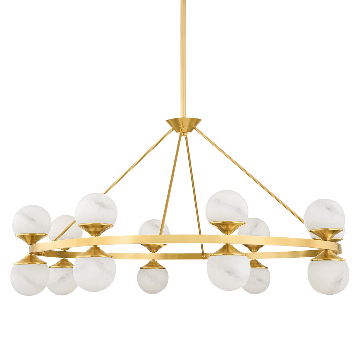 Aged Brass LED Chandelier from the Grafton Collection
