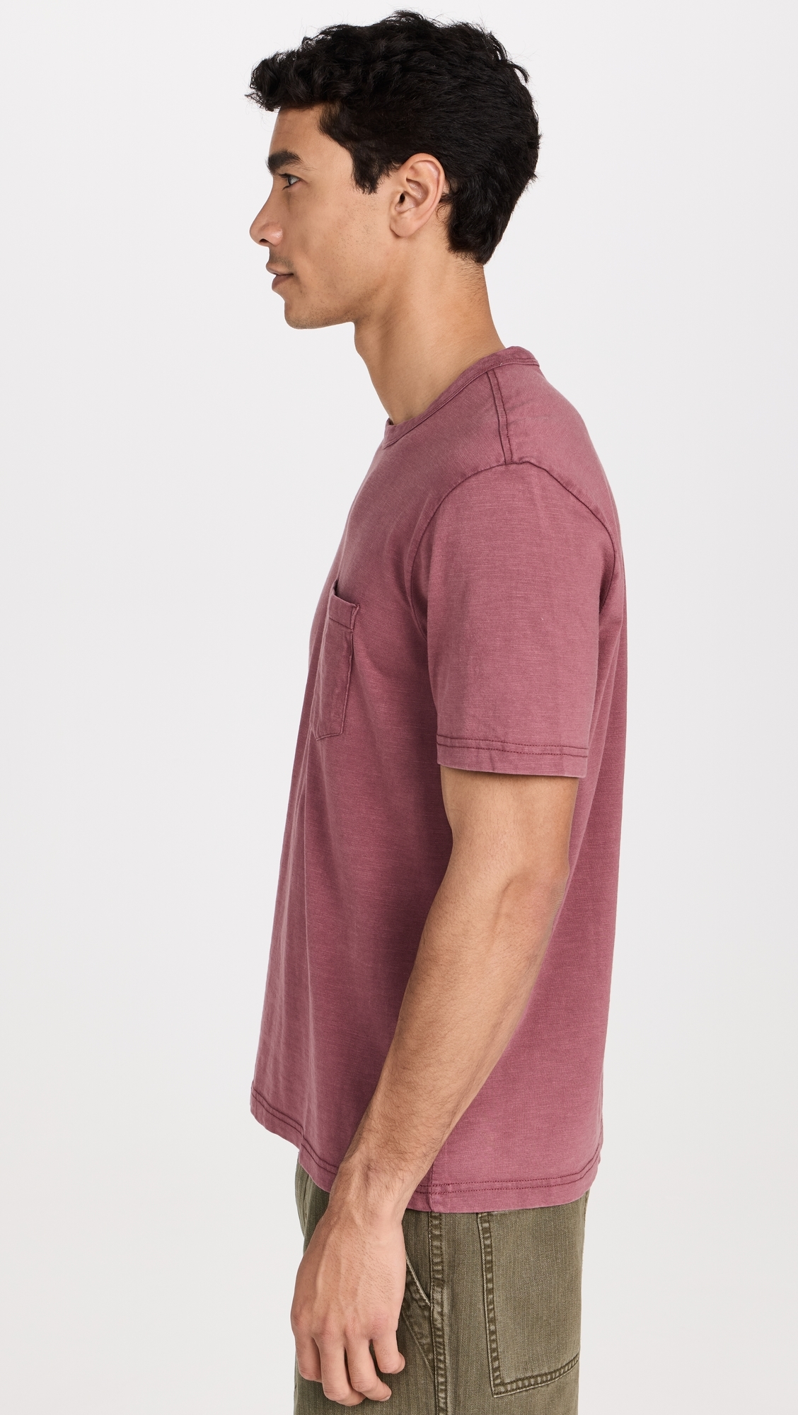 Sunwashed Pocket Tee Plum Wine
