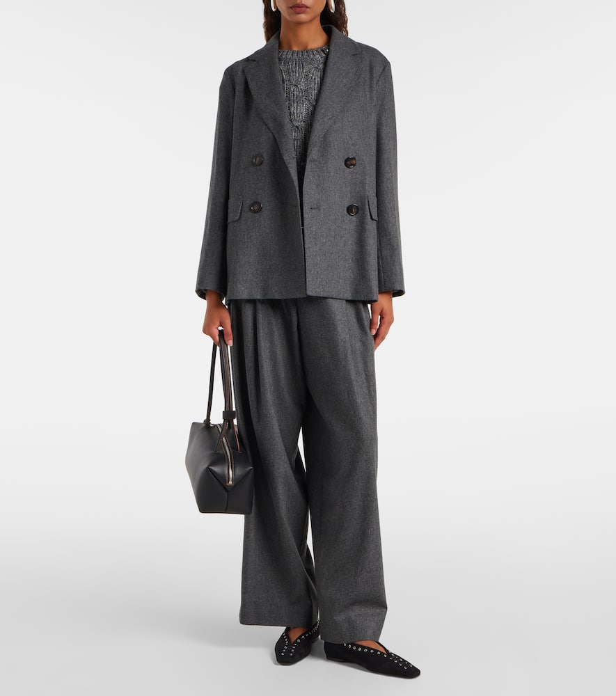 High-rise wool straight pants