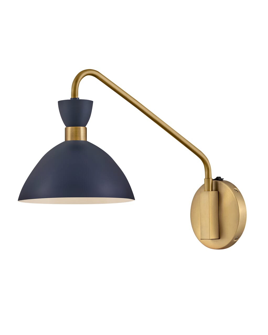 Simon Wall Sconce in Matte Navy with Heritage Brass accent